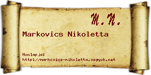 Markovics Nikoletta névjegykártya