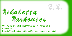 nikoletta markovics business card